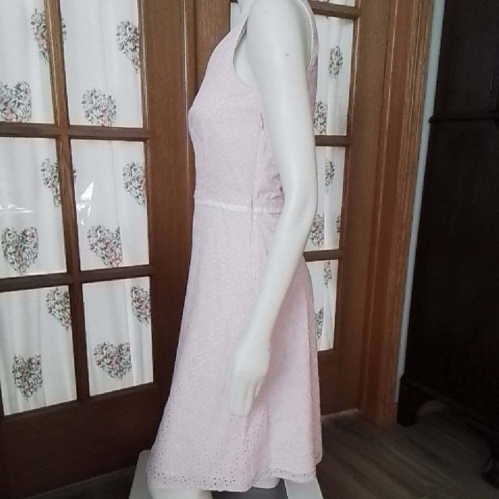 Scarlett Eyelet Sleeveless Dress, Pastel Pink, Size 8.